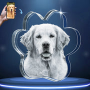 2D Pet Paw Crystal